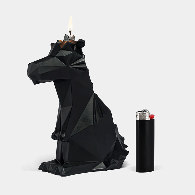 pyropet dreki dragon skeleton candle - black