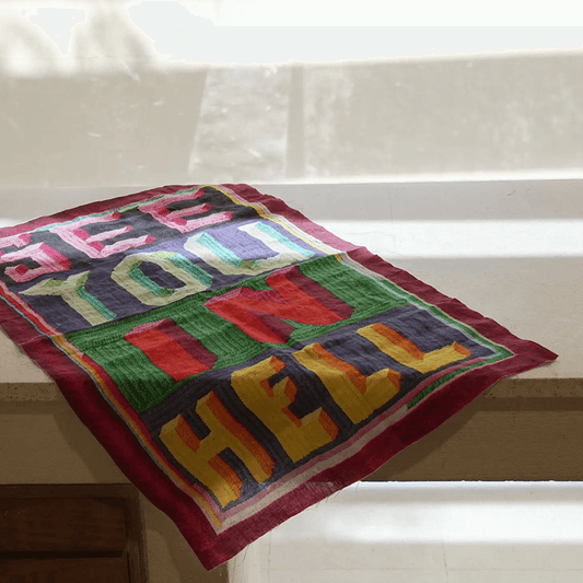 see you in hell tea towel