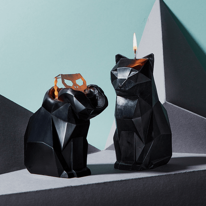 pyropet kisa cat skeleton candle - black