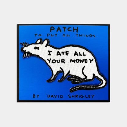 i ate all your money iron-on patch