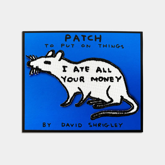 i ate all your money iron-on patch