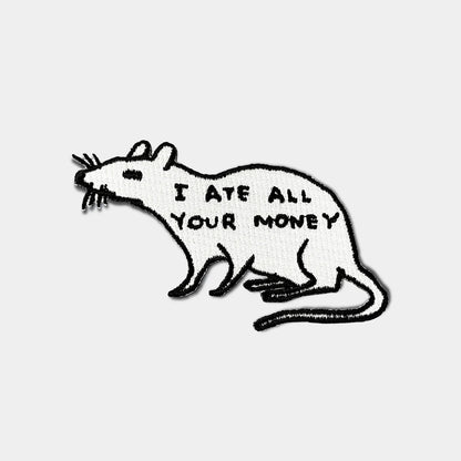 i ate all your money iron-on patch