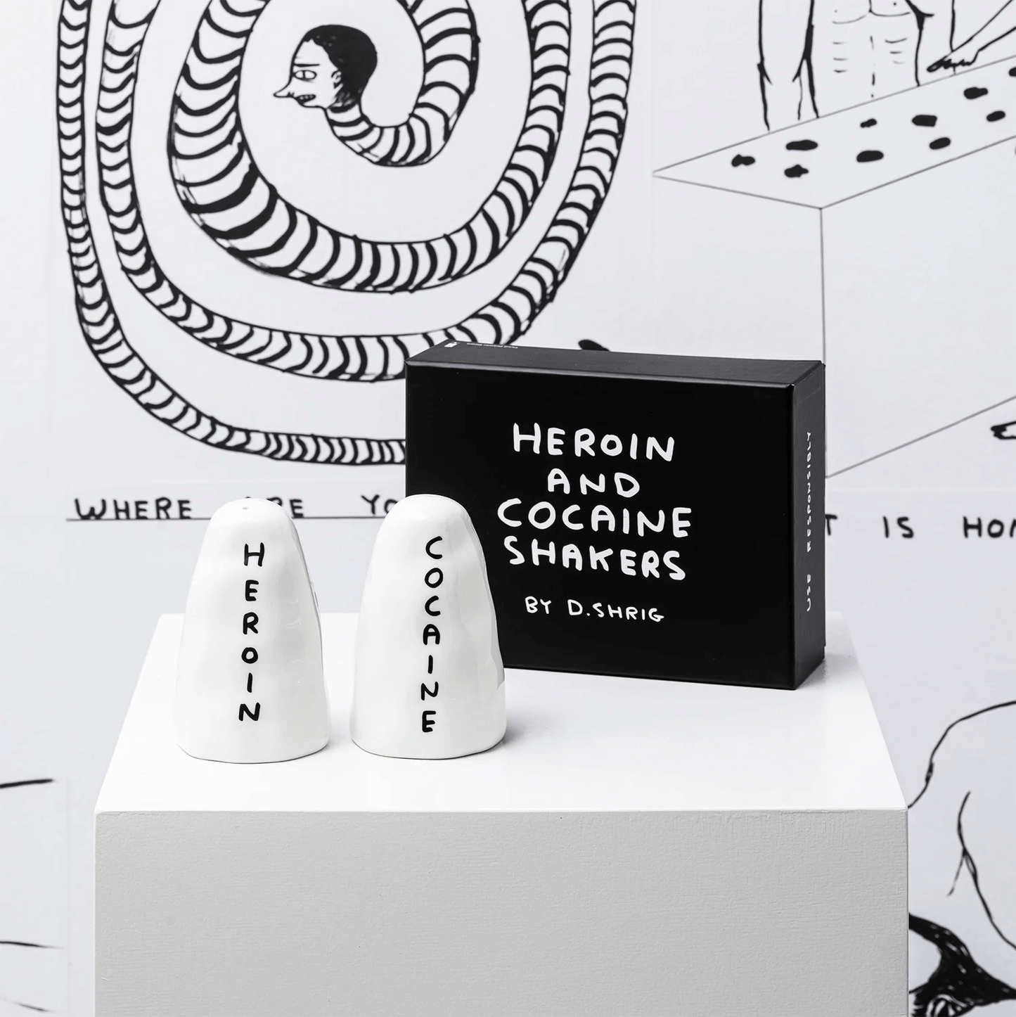 heroin & cocaine porcelain shakers