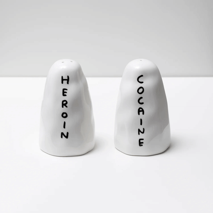 heroin & cocaine porcelain shakers