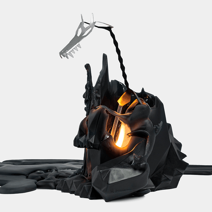 pyropet dreki dragon skeleton candle - black